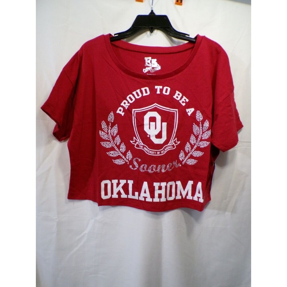 E5 College Classics Women's Cropped Oklahoma Sooners Crimson T-Shirt M